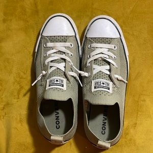 Green converse slip ons